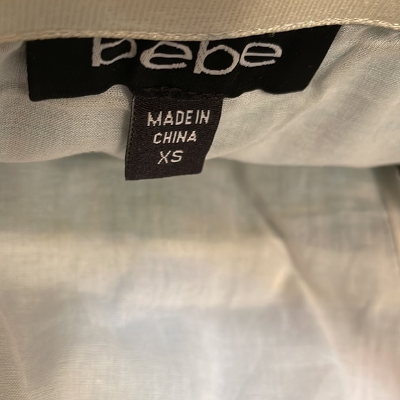 BEBE XS Green Black and White color block dress - Picture 3 of 3